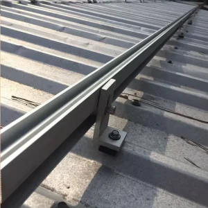 Clamp on Solar Rack for Corrugated Metal Roof No Drilling High Wind Load 60m/s Aluminum 6005-T5 Anodized for Warehouse Factory