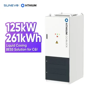 Commercial 125kW 261kWh Liquid Cooling Lithium Ion Battery Outdoor Cabinet BESS for Hotel Energy Management System