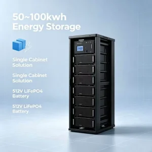Commercial ESS Kit 30KW-50KW 3-Phase Hybrid HV Lithium Ion 51.2kWh 102.4kWh 450W 600W 730W Monocrystalline MPPT Solar Panels