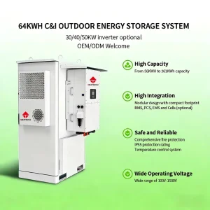 Commercial Energy Storage Cabinet ESS 261kWh 125kW Lithium Battery System Solar Hybrid Power Off-Grid On-Grid Application