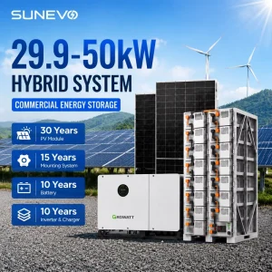 Commercial Grade 30kW 50kW Hybrid Solar Energy System With Hybrid Inverter for Hotel and Resort Energy Saving
