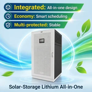 Commercial Industrial ESS 25KW Solar Storage System Cabinet All in One Lifepo4 Battery Hybrid Inverter Integrated