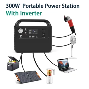 Commercial Lightweight Camp 300W Type C USB 24V AC 110V 240V Energy Storage System Solar Power Station With Inverter