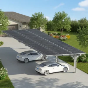 Commercial PV Carport Galvanized Steel Structure Solar Mounting System for EV Charging Station Parking Canopy