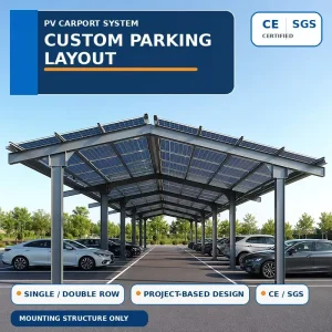 Commercial Solar Carport Structure Zn Al Mg Steel System for Outdoor Parking Projects