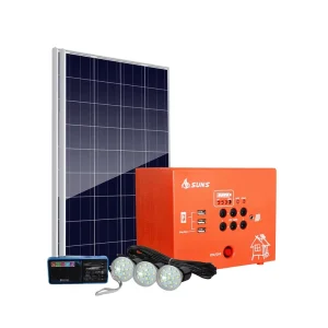 Compact Prepaid Solar Home System 60W PWM Portable Mini Energy Supply Lithium Ion Battery Lighting Radio MP3 Phone Charging