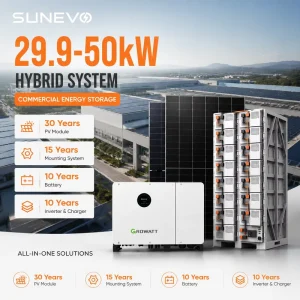 Complete 20kW 30kW 40kW 50kW Industrial Solar Energy System with Hybrid Inverter Kit for Textile Factory Power Storage