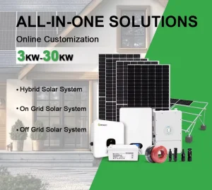 Complete Home MPPT Hybrid Inverter 10 30KW On Off Grid Solar System with Solar Panels Kit
