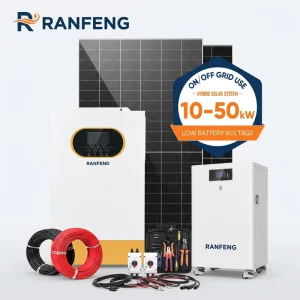 Complete Hybrid Solar Kit 10kw 16kw 20kw Pure Sine Wave Inverter High Efficiency Solar Panels Home Battery Backup Power System