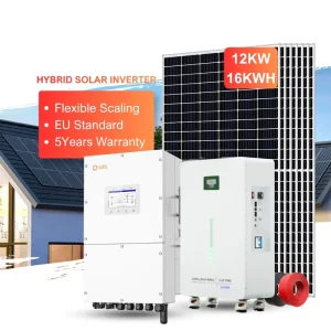 Complete Hybrid Solar Kit 12KW 16KWH Energy Storage System Single Phase Inverter LiFePO4 Battery PV Panel