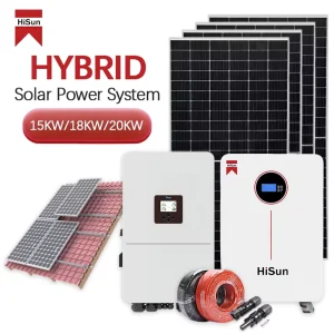 Complete Hybrid Solar System Pricelist 12KW 15KW 20KW 25KW on off Grid Solar Panels Lithium Battery House System