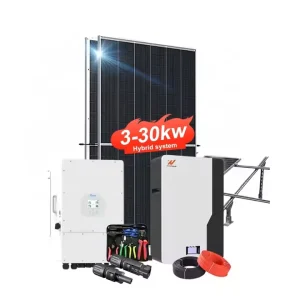 Complete Kilts 3KV Solar Power System Kits Hybrid Inverter 48V Lithium Battery for 10Kw Solar Panel Energy System