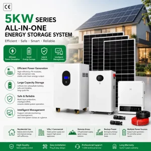 Complete Off Grid Solar Panel System 5kVA Full Set Solar Kit with 5kWh 10kWh and 15kWh Lithium Battery Systems
