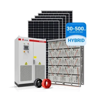 Complete Pv Panels Energy System 50kw 100kw 150kw 300kw Hybrid Solar Power System with Hybrid Inverter and LFP Battery