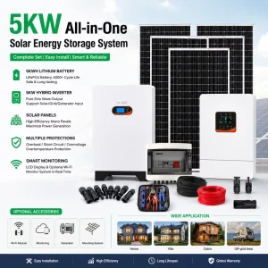 Complete Residential Solar Panel Kits with Lithium Batteries 5KW 8KW 10KW Household Solar Power Systems