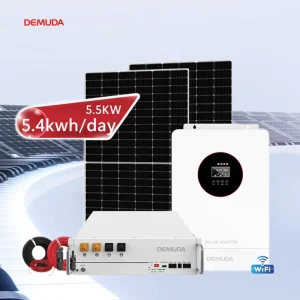 Complete Set 5kw 10kw Solar Energy Storage System 48v 5kva Hybrid Inverter with Lithium Battery Solar Panels Mounting System