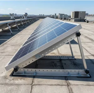 Concrete Base Foundation Adjustable Triangle Solar Mounting Rigid Channel Rails Framework