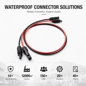 Custom 10 Awg Copper PV Wire 6mm2 Solar PV Power Cable Harness Extension with MC4 Solar PV Connector for Panel System