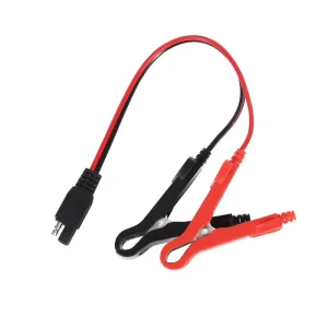 Custom 2 Pin Connector Extension Cable SAE Plug to Alligator Clip 12V 24V 2.5A PVC Solar Panel Use