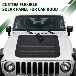 Flexible Solar Panel for Car Hood 90W 18V Lightweight PV Module with Adhesive for 12V Vehicle Battery Maintenance