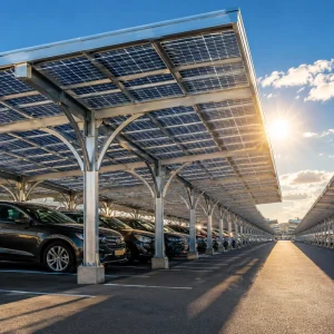 Custom Design Multi Car Solar Panel Carport Canopy Structure Robust Steel Ground PV Support Frame Carport Solaire