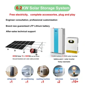 Custom Home Energy Storage System Battery Pack LiFePO4 Battery Hybrid Solar Inverter Solar Storage System Emergency Power System