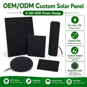 Custom Shape Small ETFE Solar Panel 5V 6V 9V 12V 0.5W 1W 2W 3W 5W for IoT Products