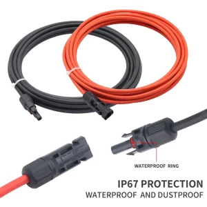 Custom Solar Panel Battery Cable Connectors IP67 Rated 12V 24V 100A 300A Tinned Copper Pure Copper 4mm2 6mm2 Extension Solar