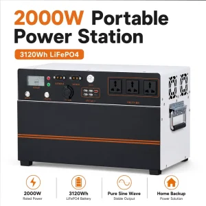 Customizable 2000W 3120Wh LiFePO4 Portable Power Station Solar Generator with MPPT for Home Backup RV Emergency