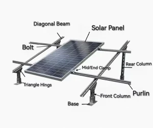 Customized Aluminum Galvanized Carbon Steel Solar Panel Mounting Bracket with Kit Accessories