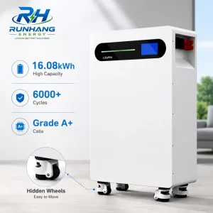 Cycles 6000+ LiFePO4 16kWh 51.2V 314Ah HFL Series Grade A+ Cells Smart LED Strip Battery for 15 Years Home Solar Storage