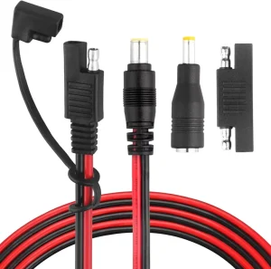 DC 8mm Male to SAE Connector Adapter 14AWG Cable Wire Compatible with Power Station Solar Generator RV and Portable Solar Panel