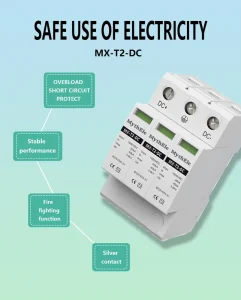 DC SPD Solar PV Surge Protector MX T2 DC 3P 20 40kA 500V 1000V 1500V DPS Lightning Arrestor DIN Rail CE