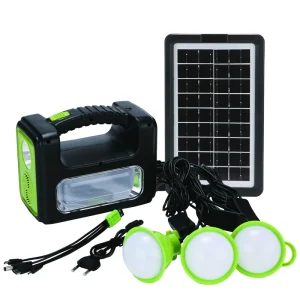 DT-9011 Portable Solar Lighting System with Three Bulbs, MPPT Controller, and Rechargeable Solar Power Bank for Home Use