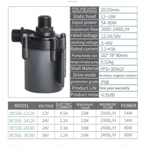Dc Solar Agriculture 12V Maker Pumping Dc Home Agricultural Cooling Heater Dc Water Pump