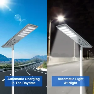 Die Cast Aluminum 300w 400w 500w Outdoor Industrial Solar Street Light AC Compatible Charging High Brightness Road Lighting