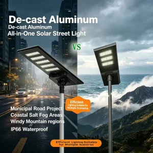 Die Casting Anti Salt Fog 150W IP65 LED Highway Solar Road Lamp with DC Battery for Port Island Coastal