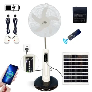 Digital Display Outdoor Charging AC DC 9V Rechargeable Solar-Powered Fan for Solar Home System