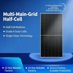 Double-Glass Bifacial Half-Cell Monocrystalline Solar Panel 18% Efficiency CE TUV SP580-600W