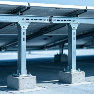Double Pillar Fixed PV Mounting Bracket Universal Dual Column Solar Support Rack Custom Angle Galvanized Steel Solar Bracket