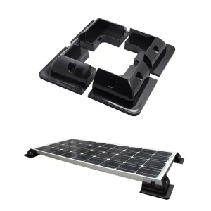 Drill-Free UV-Resistant ABS Plastic 4-Piece Corner Solar Panel Mounts for RV, Marine, Flat Roof, Camping Van, and Caravan