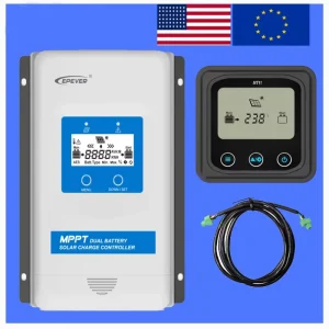 Dual Battery MPPT Solar Controller 20A 30A Battery Solar Charger Regulator DR2210N-DDS DR3210N-DDS with MT11