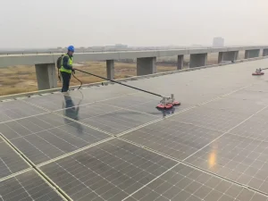 Dual Rotating Disc Solar Panel Cleaning Brush for Photovoltaic Module Dry Wet Washing PV Array Routine Maintenance Tool