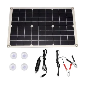 Dual USB 20 Watt Monocrystalline Silicon Portable Flexible Solar Panel Charger 18V EV Car Battery Mobile Phone Charger