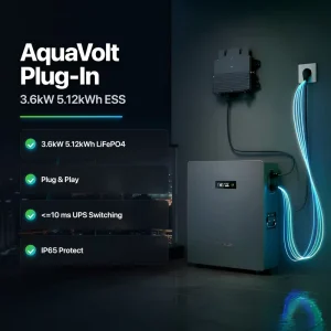 Dyness Aquavolt 5.12kWh Solar Backup Battery with AI Management 2.5kW AC Input Plug in ESS
