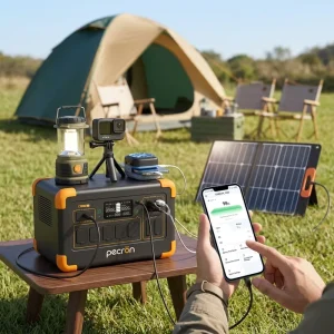 E1000LFP Smart APP Solar Generator 1800W 1024Wh LiFePO4 Battery MPPT Flashlight Emergency Backup Portable Power Station