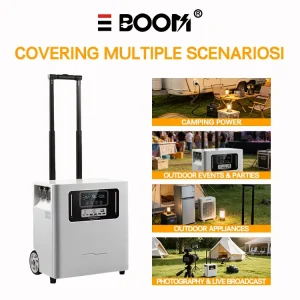 EBOOM Portable Outdoor LiFePO4 3500Wh MPPT Solar Power Station & Generator with Pure Sine Wave Inverter Waterproof Jump Starter