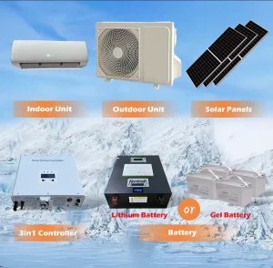 ERIET High Efficiency 12000BTU 3 in 1 Hybrid Solar Air Conditioner Smart WIFI Eco Friendly R32 Refrigerant GMCC Compressor Solar