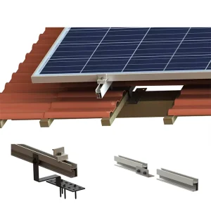 ERW01 10 kW Aluminum Stainless Steel Solar Mounting System Tile Roof Mounting Bracket PV Roof Structure ISO9001/CE