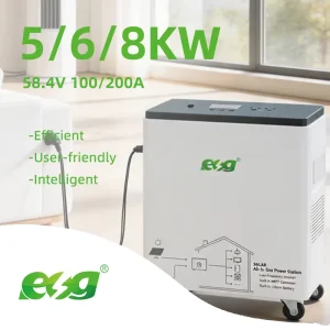 ESG 3kw 5kw Hybrid Grid Inverter 3kwh 5kwh LiFePO4 Battery All in One Home Energy Storage System RS485 RS232 CAN